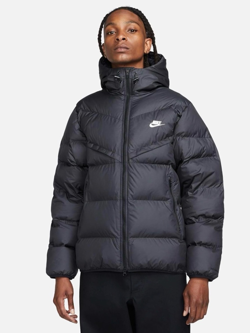 Nike Black Quilted Puffer Jacket with Hood